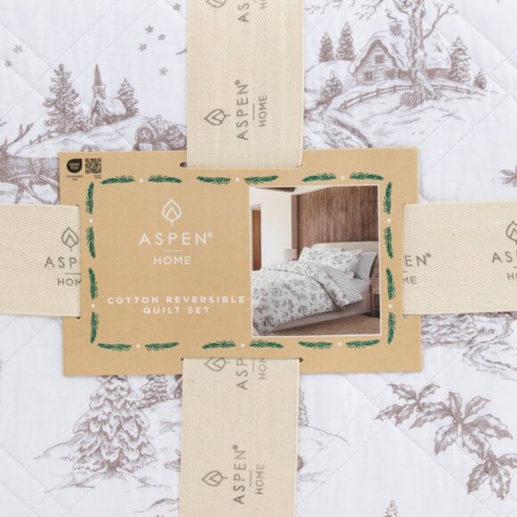 Aspen Mocha Toile Quilt Set - Picture 3 of 3